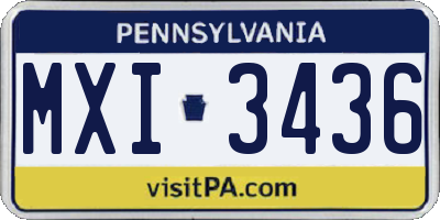 PA license plate MXI3436