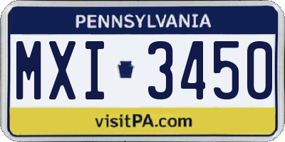 PA license plate MXI3450