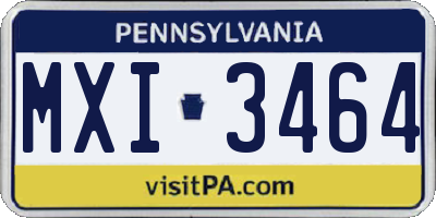 PA license plate MXI3464