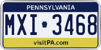 PA license plate MXI3468