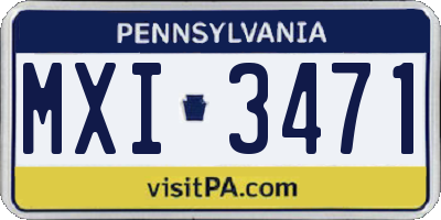 PA license plate MXI3471