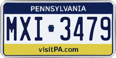 PA license plate MXI3479
