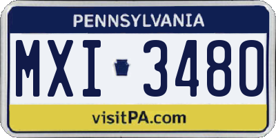 PA license plate MXI3480
