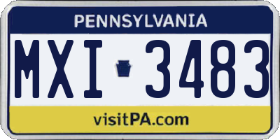PA license plate MXI3483