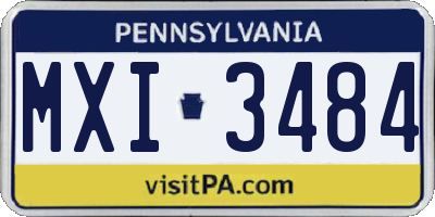PA license plate MXI3484