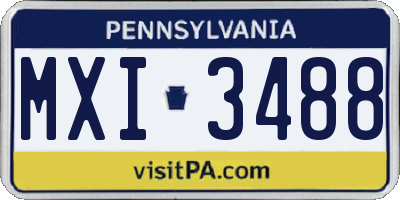 PA license plate MXI3488