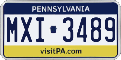 PA license plate MXI3489