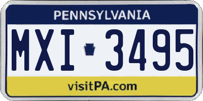 PA license plate MXI3495