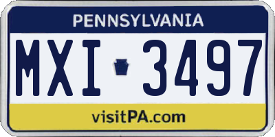 PA license plate MXI3497