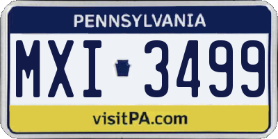 PA license plate MXI3499