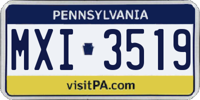 PA license plate MXI3519