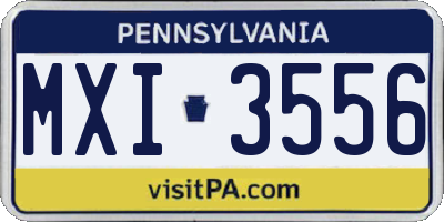 PA license plate MXI3556