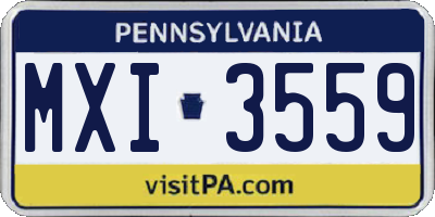 PA license plate MXI3559