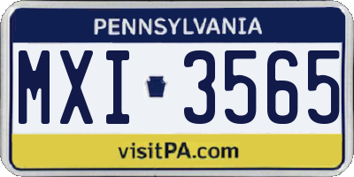 PA license plate MXI3565