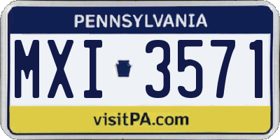 PA license plate MXI3571