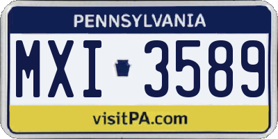 PA license plate MXI3589