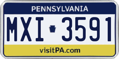 PA license plate MXI3591