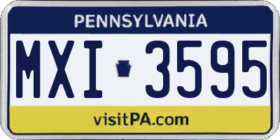 PA license plate MXI3595