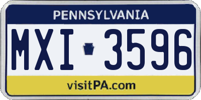 PA license plate MXI3596