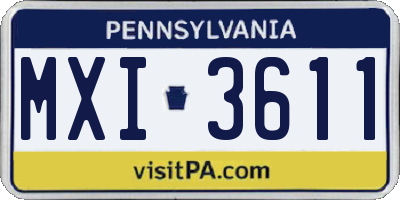 PA license plate MXI3611