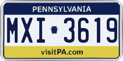 PA license plate MXI3619