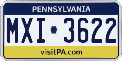 PA license plate MXI3622