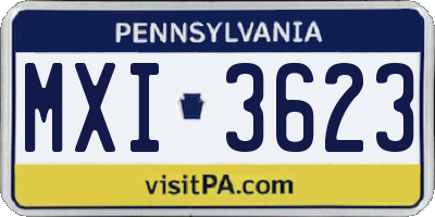 PA license plate MXI3623