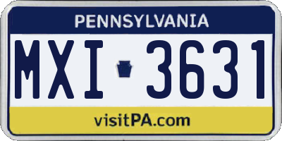 PA license plate MXI3631