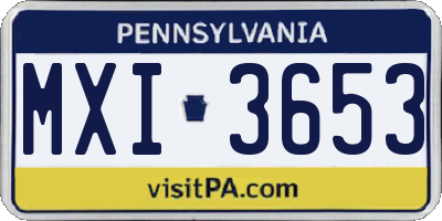 PA license plate MXI3653