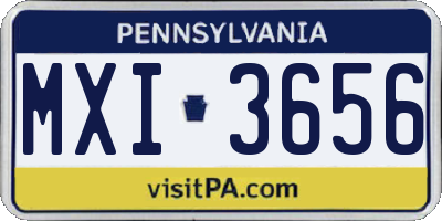 PA license plate MXI3656