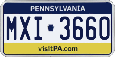 PA license plate MXI3660