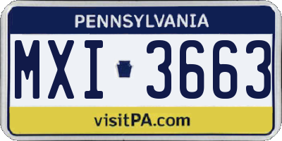 PA license plate MXI3663