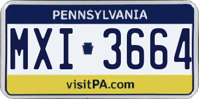 PA license plate MXI3664