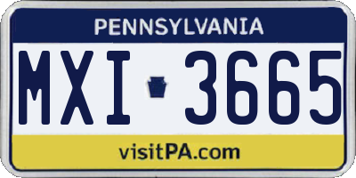 PA license plate MXI3665