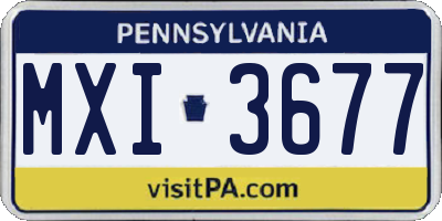 PA license plate MXI3677