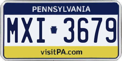 PA license plate MXI3679