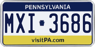 PA license plate MXI3686