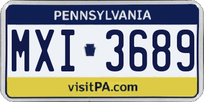 PA license plate MXI3689
