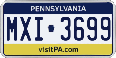 PA license plate MXI3699