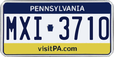 PA license plate MXI3710