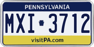 PA license plate MXI3712