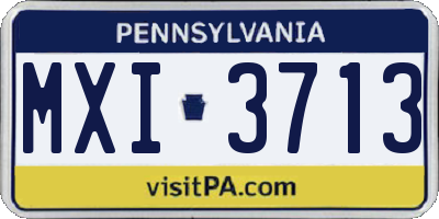 PA license plate MXI3713