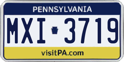 PA license plate MXI3719