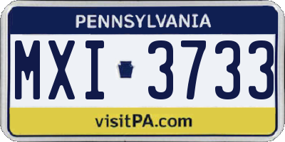 PA license plate MXI3733