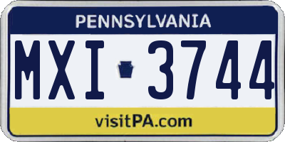 PA license plate MXI3744