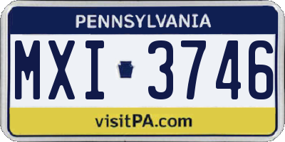 PA license plate MXI3746