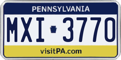 PA license plate MXI3770
