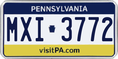 PA license plate MXI3772