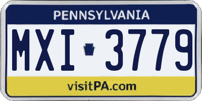 PA license plate MXI3779