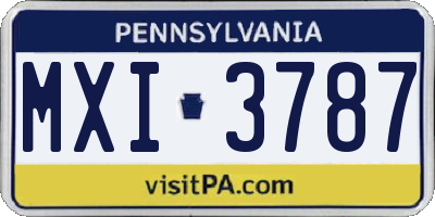 PA license plate MXI3787